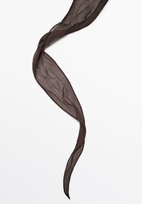 Nastro nero trasparente con una texture ondulata, largo circa 3 cm, con un design leggero e fluido. I bordi sono leggermente sfilacciati.