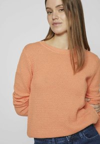 VILA VIDALO O-NECK - Stickad tröja - shell coral
