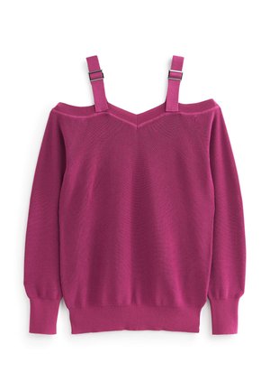 BUCKLE STRAP DETAIL COLD SHOULDER STANDARD - Svetr - raspberry pink