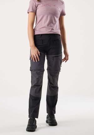 Swedemount LOFOTEN STRETCH ZIP-OFF - Outdoorbukser - black charcoal
