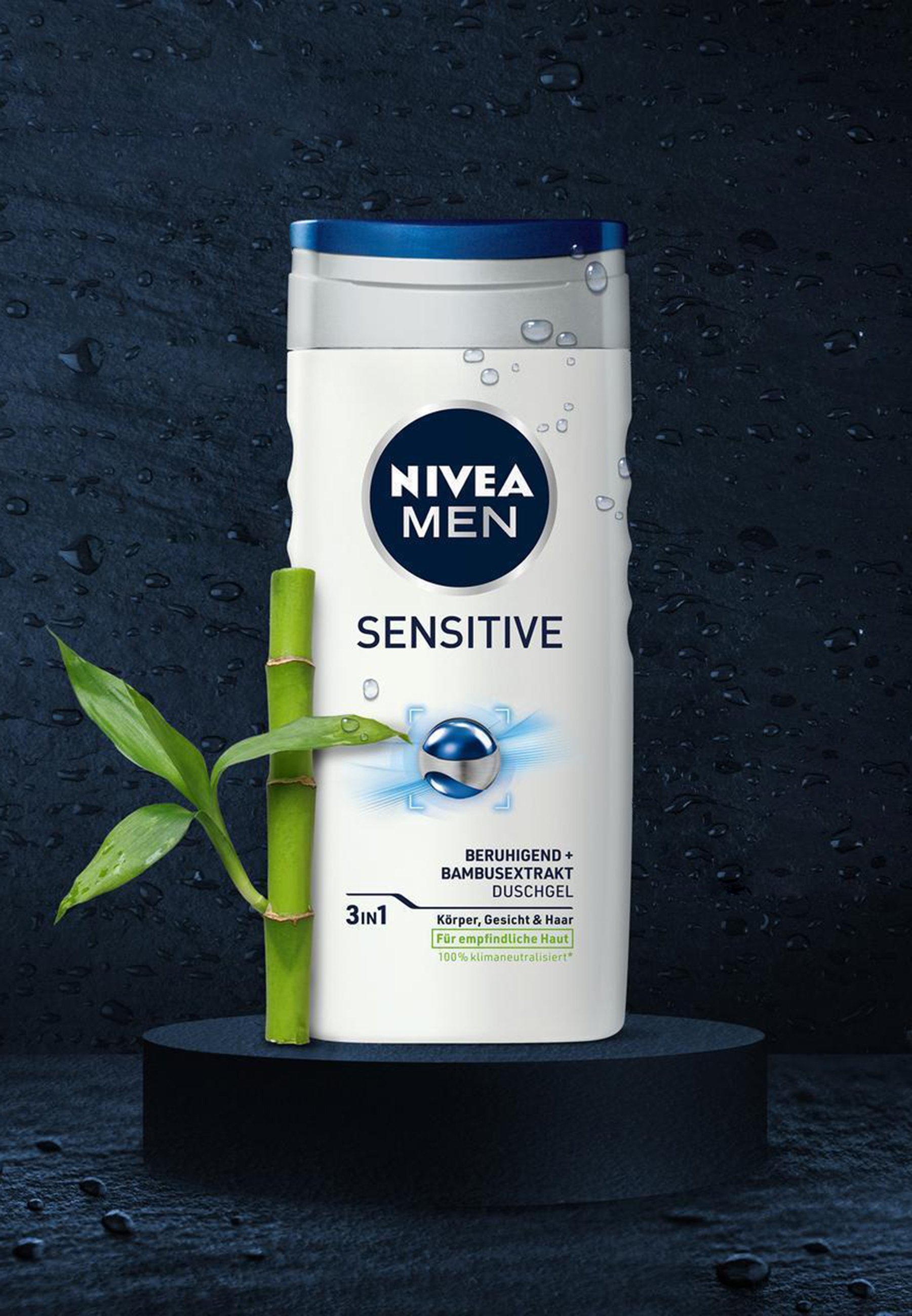 Nivea Men Duschgel Sensitive 3in1 – Für Empfindliche Haut, Mit Bambus-Extrakt