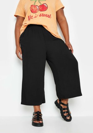 Yours Clothing WIDE LEG CROPPED - Bukser - black