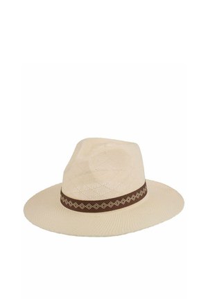 WIDE BRIM FEDORA WITH RIBBON DETAILED - Hat - beige