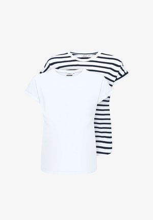 ONLY Tall, ONLHAPPY LIFE SS 2-PACK FOLD UP JRS TLL - T-shirts basic - bright white