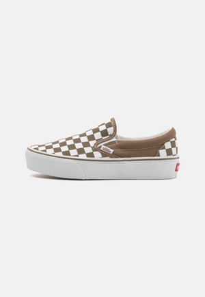 Vans CLASSIC SLIP-ON PLATFORM - Αθλητικά παπούτσια - checkerboard sepia