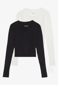2 PACK - Strikkegenser - black/white