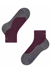 FALKE TK5 COOL SHORT TREKKING LIGHT CUSHIONING - Calze sportive - dark mauve