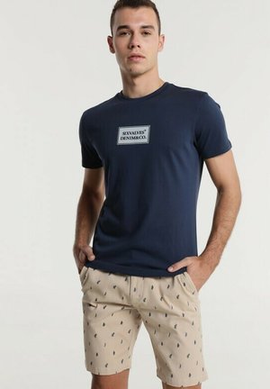 KURZER ARMEL DETALLE FLOCK  KOMPFORT - T-Shirt print - blau