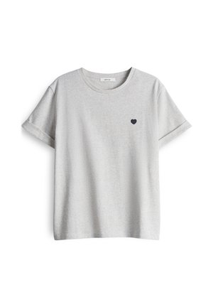 OPUS, SERZ HEART DETAIL - Basic T-shirt - grey