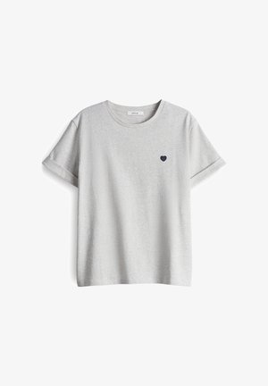 OPUS, SERZ HEART DETAIL - T-shirt basic - grey