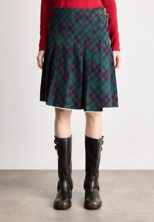 TARTAN PLEATED MIDI SKIRT - Φούστα σε γραμμή Α - ornamental green