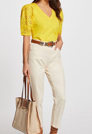 T-shirt med print - yellow