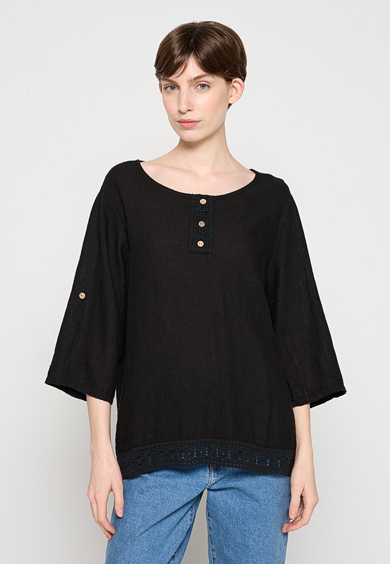Le Monde du Lin Blouse zwart