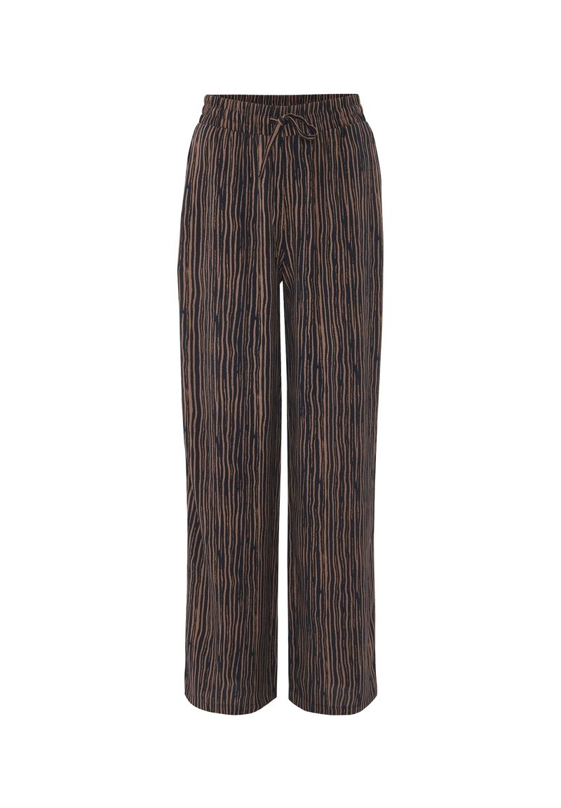 OPUS WIDE LEG MANILO STRIPE - Pantalon classique - coal blue/bleu ...