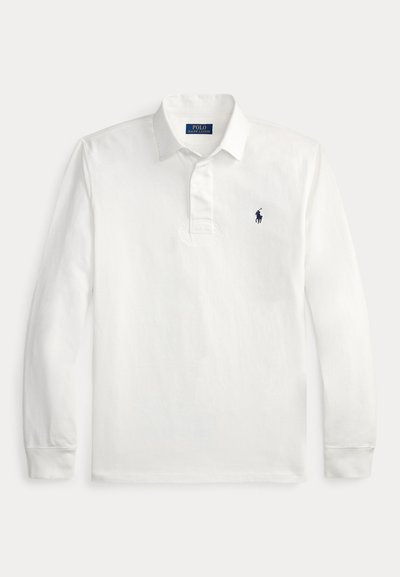 Λευκό μακρυμάνικο πουκάμισο Polo Ralph Lauren με γιακά και κεντημένο σήμα σε ναυτικό μπλε χρώμα στο αριστερό στήθος.