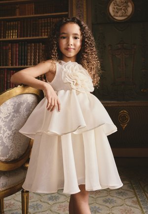Next, REGULAR FIT - FLOWER CORSAGE TIERED OCCASION - Vestito elegante - ecru