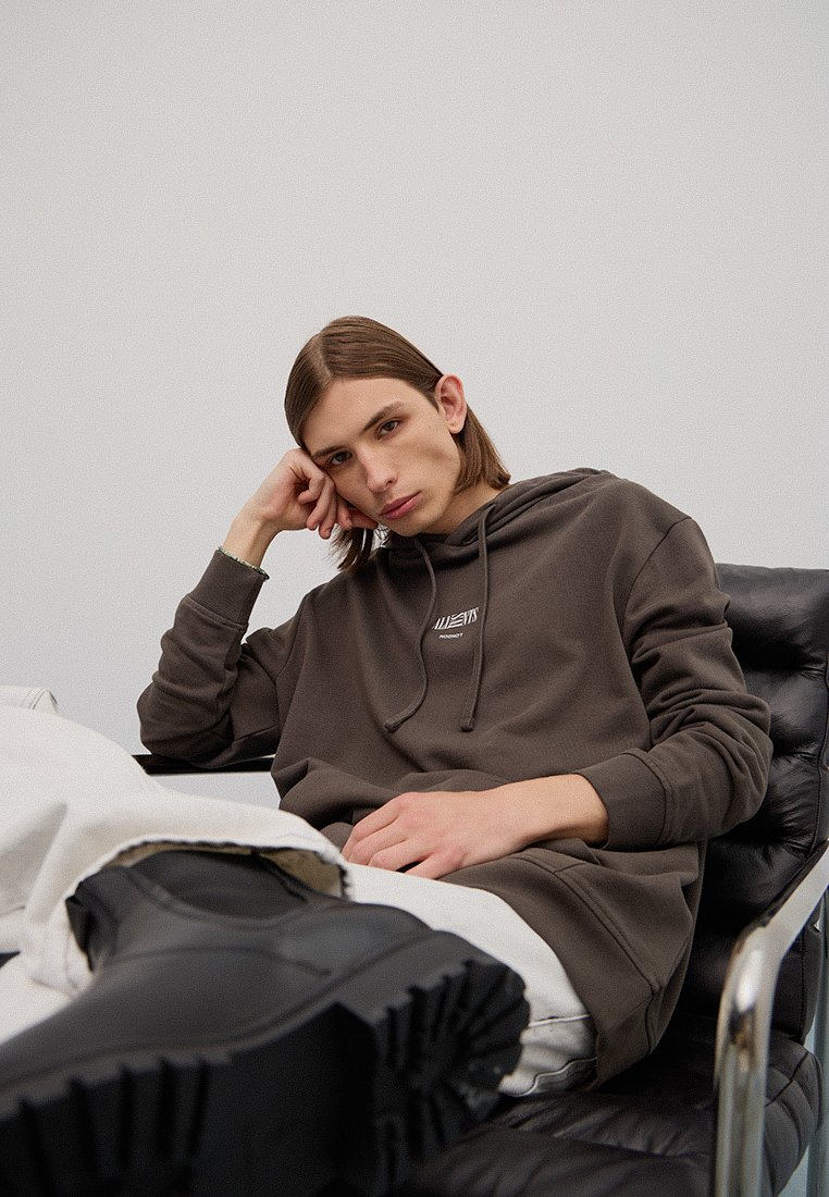 AllSaints Hoodie donkerbruin