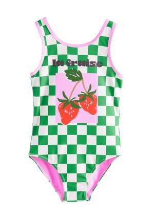 REGULAR FIT  - Plavky - green white checkerboard