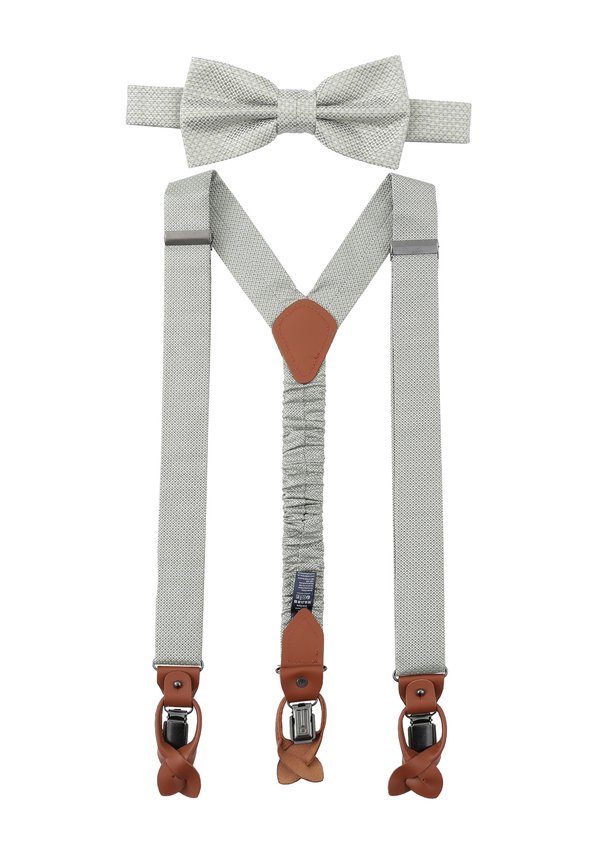 HOSENTRÄGER SET AUS 100% SEIDE - Fliege - mint