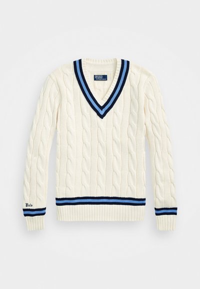 Polo Ralph Lauren THE ICONIC CRICKET JUMPER - Jumper - cream/navy