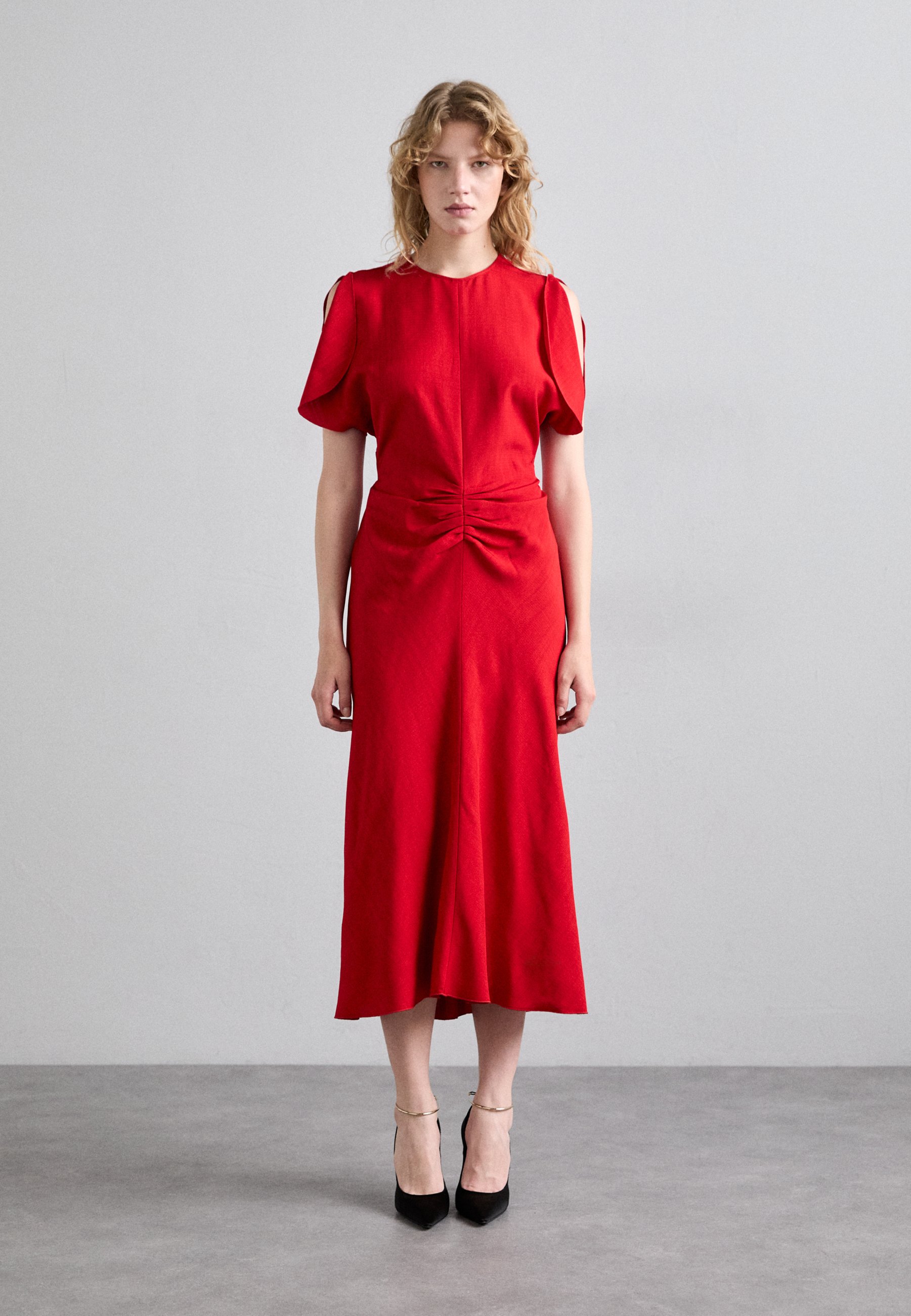 knee length dresses for ladies Gathered Waist Midi Dress - Frost main image 1