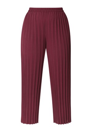 Yours Clothing, PLUS SIZE WIDE LEG TROUSERS. - Broek - plum