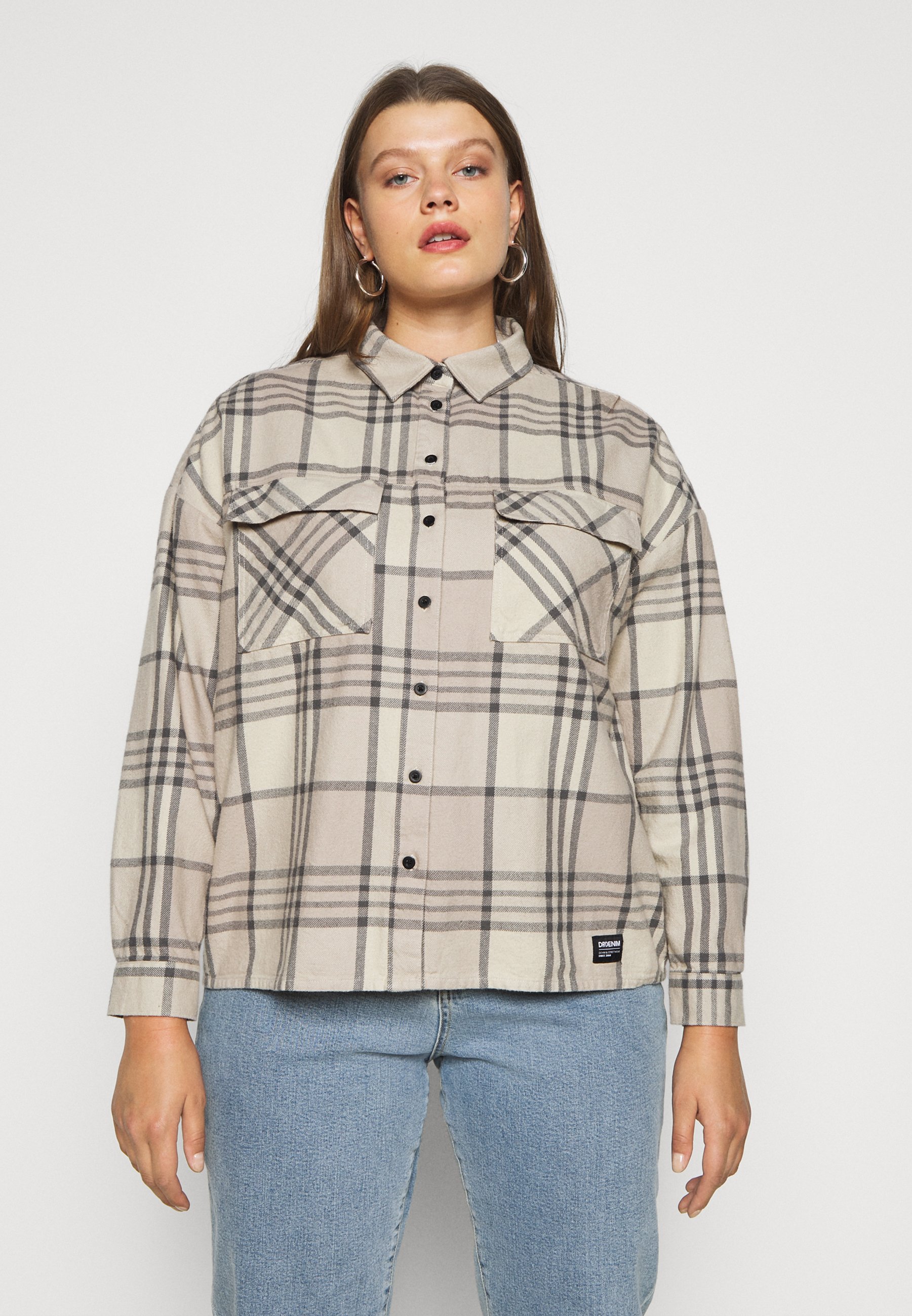 Dr.Denim Plus NATHALIE - Užsagstoma palaidinė - cashew/beveik balta -  Zalando.lt