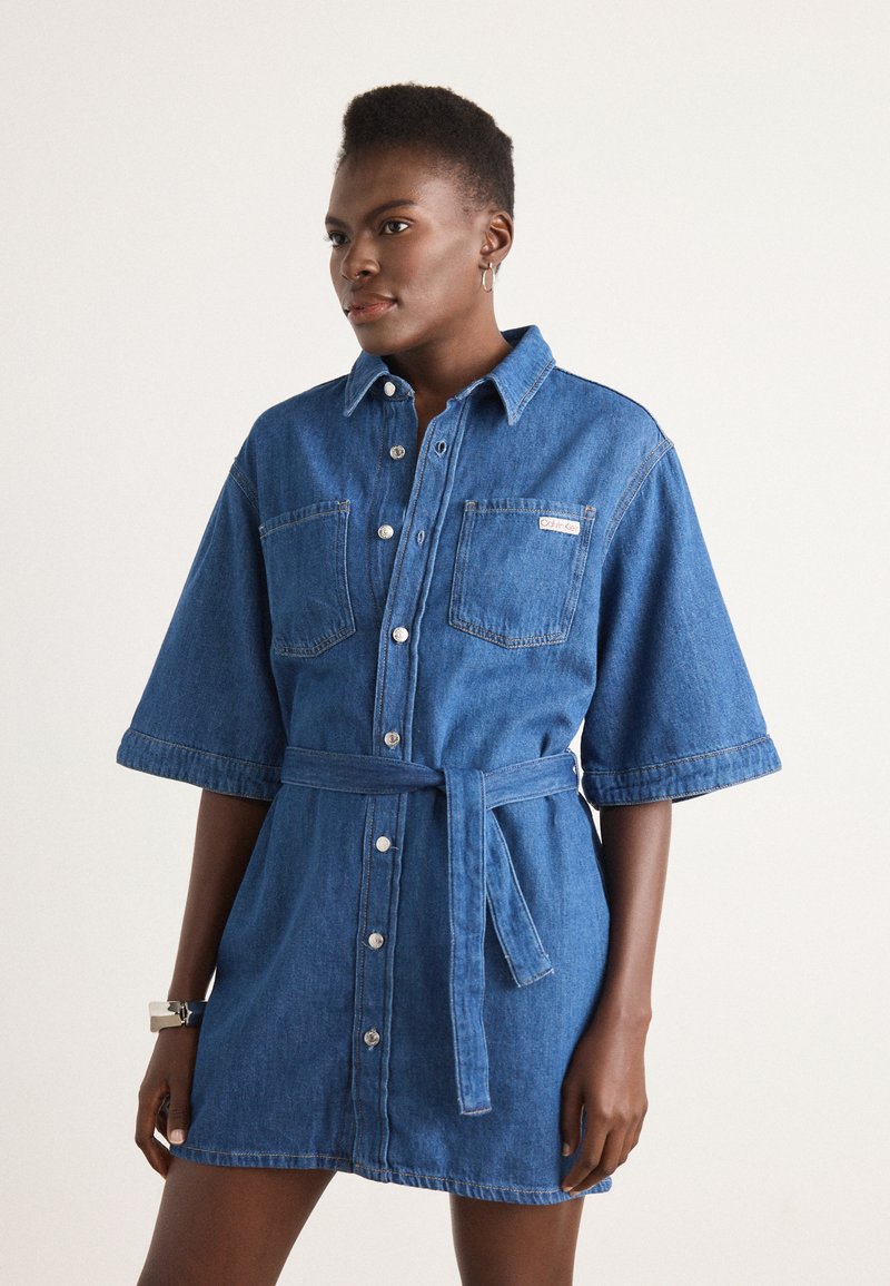 white christmas dresses Women's Oversized Denim Shirtdress – Wash Lab – washlabshop
