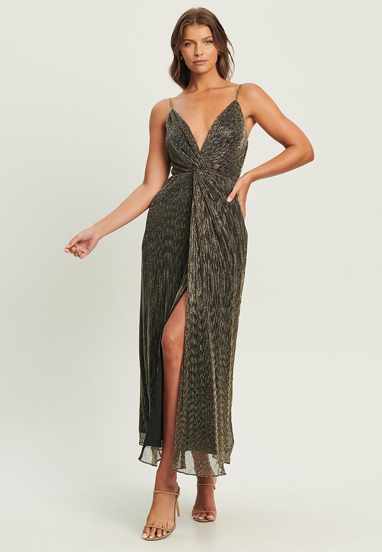 TUSSAH KELLY - Maxi dress - plisse gold metallic/brown - Zalando.ie