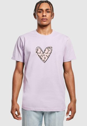 VALENTINES DAY - LEOPARD HEART ROUND NE - T-Shirt print - lilac