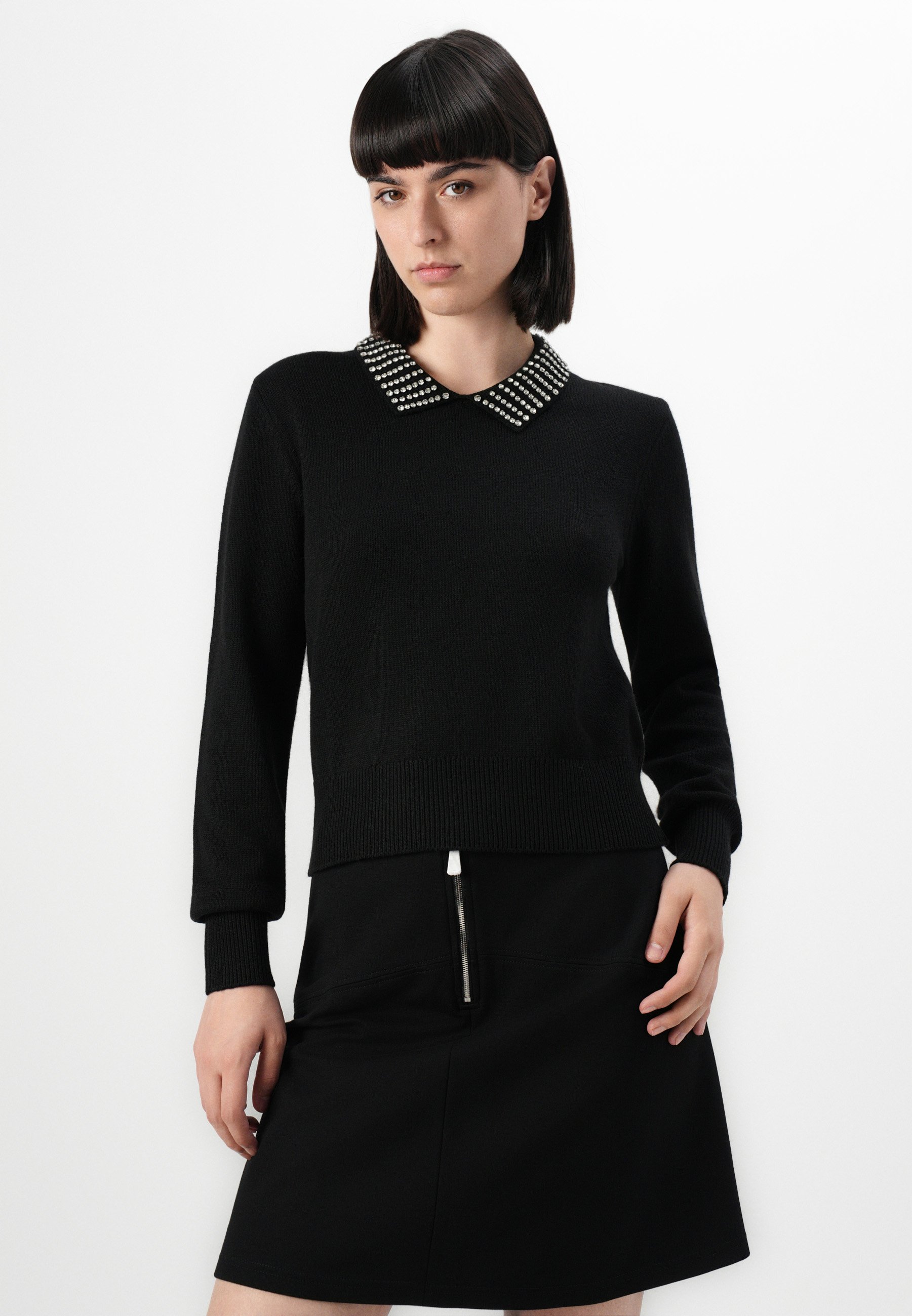 Pinko VENTOTENE STRASS - Jumper - nero limousine/black