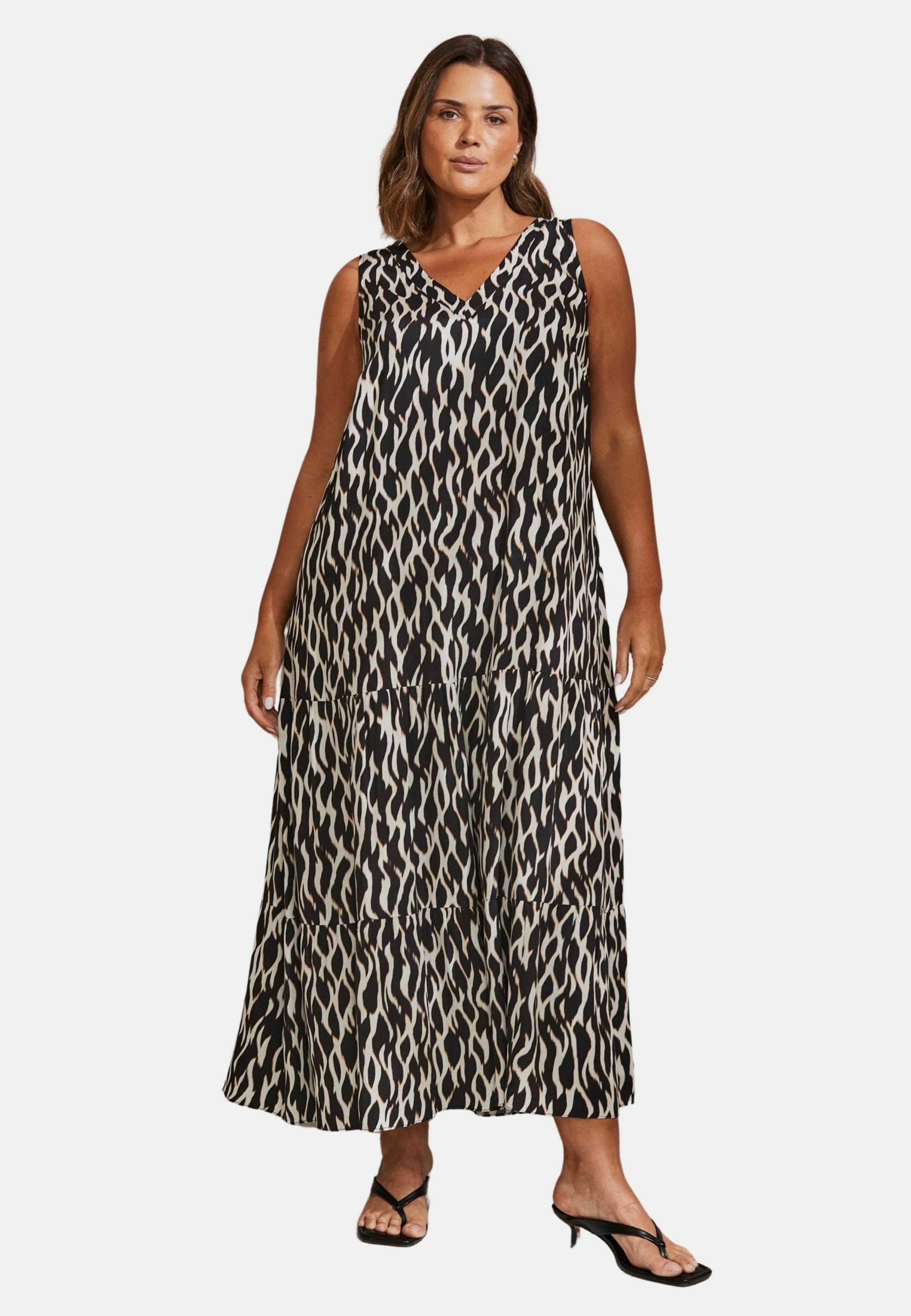 Jurken Liv Jurk Patroon In Shape Jurk Fien Leopard Blauw Midi