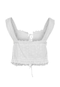 Noisy May CROP BRODERIE ANGLAISE - Topp - bright white