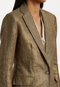 Lauren Ralph Lauren STRETCH VELVET BLAZER - Žakete - metallic bronze