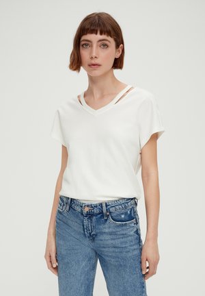 MIT CUT OUTS - T-shirt basique - ecru