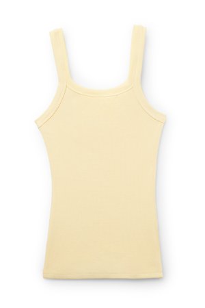 Tezenis, SQUARE NECK RIBBED - Top - yellow