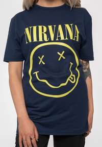 Paradiso Clothing NIRVANA YELLOW SMILEY - Print T-shirt - blue