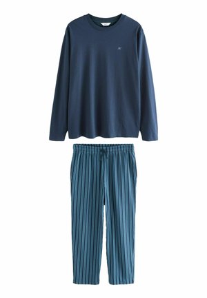 REGULAR FIT LONG SLEEVE STRIPE SET - Nattøj sæt - navy blue
