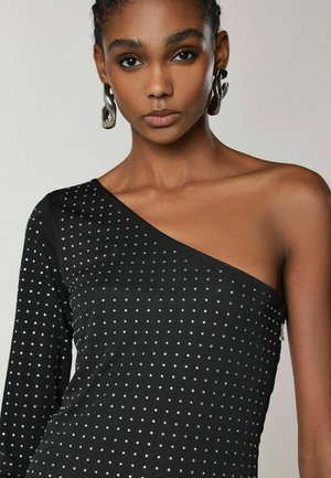 LONG-SLEEVED - Shift dress - black crystal