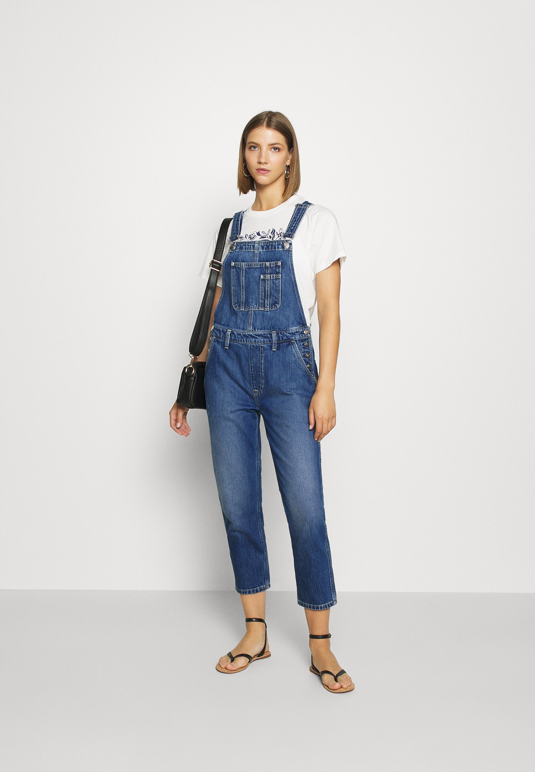 name it Jongens tuinbroek Jeans Romeo donkerblauwe denim | pinkorblue.nl
