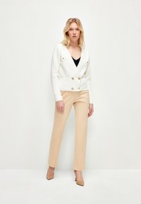 adL V NECK BUTTON DETAILED - Chaqueta de punto - light beige
