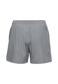 Grå lätta shorts med elastisk midja, sidofickor och en slät yta. Odekorerad design med en avslappnad passform.