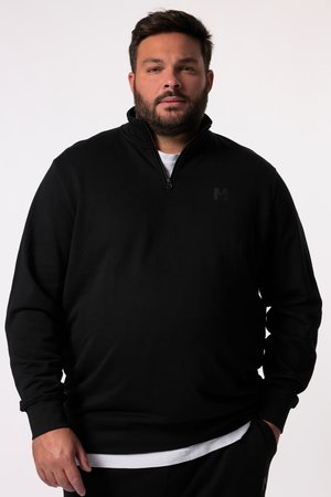 Men Plus, TROYER BASIC ZIPPKRAGEN BIS 8 XL - Mikina - black