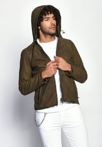 Maze Lederjacke - olive