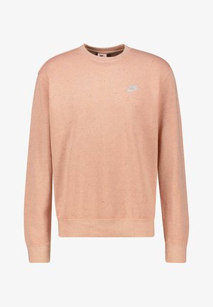 Rosa Sweatshirt aus strukturiertem Material, mit Rundhalsausschnitt, langen Ärmeln und kleinem Nike-Logo auf der Brust.
