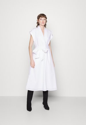 TIE WAIST MIDI SHIRTDRESS - Jurk - white
