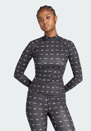 LONG SLEEVE TOP - Tops ar garām piedurknēm - black/clear brown