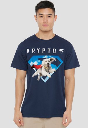 Cotton Soul, SUPERMAN 2025 KRYPTO SKY SHIELD - Print T-shirt - dark blue