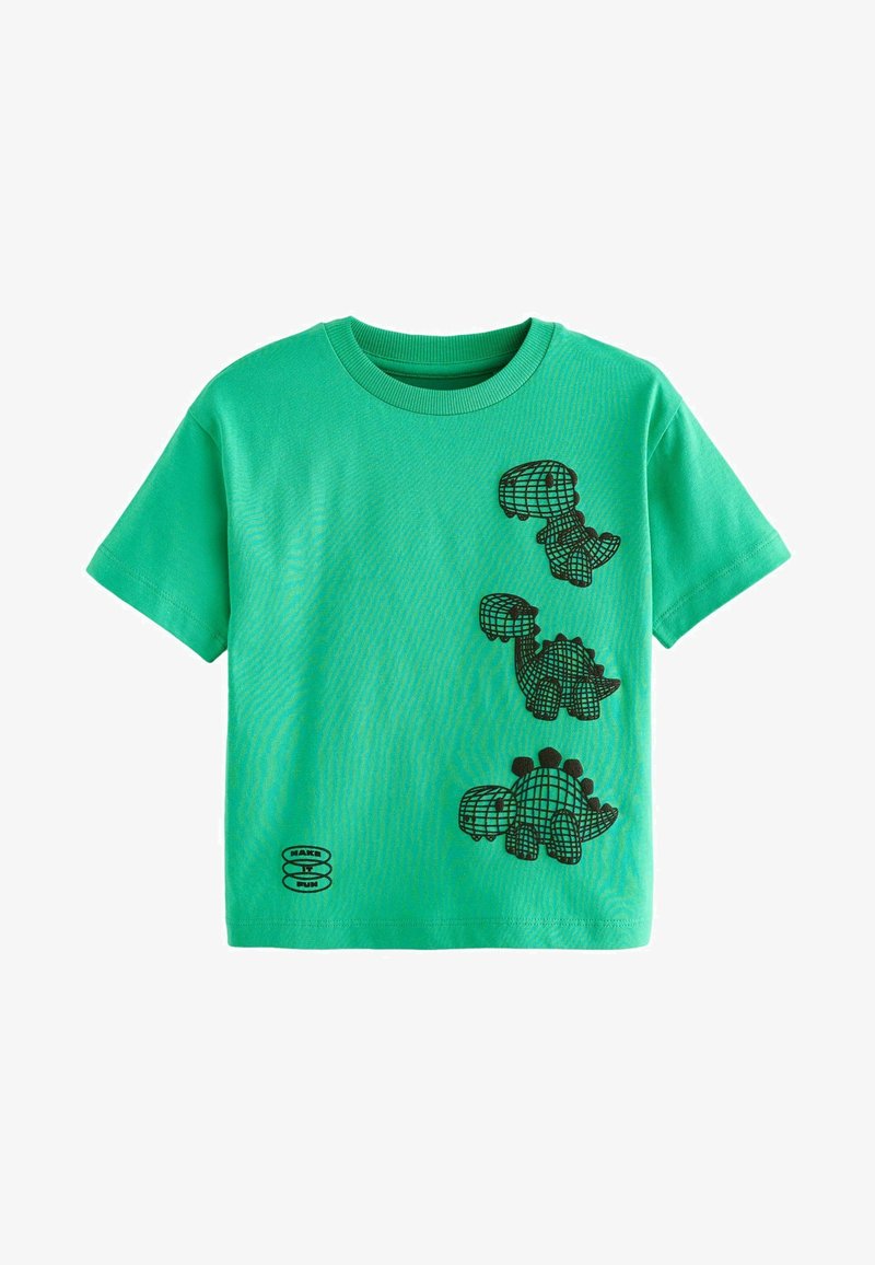 Next SHORT SLEEVE CHARACTER - Apdrukāts T-krekls - green black dinosaur