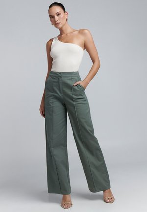 AMIE - Broek - dark olive